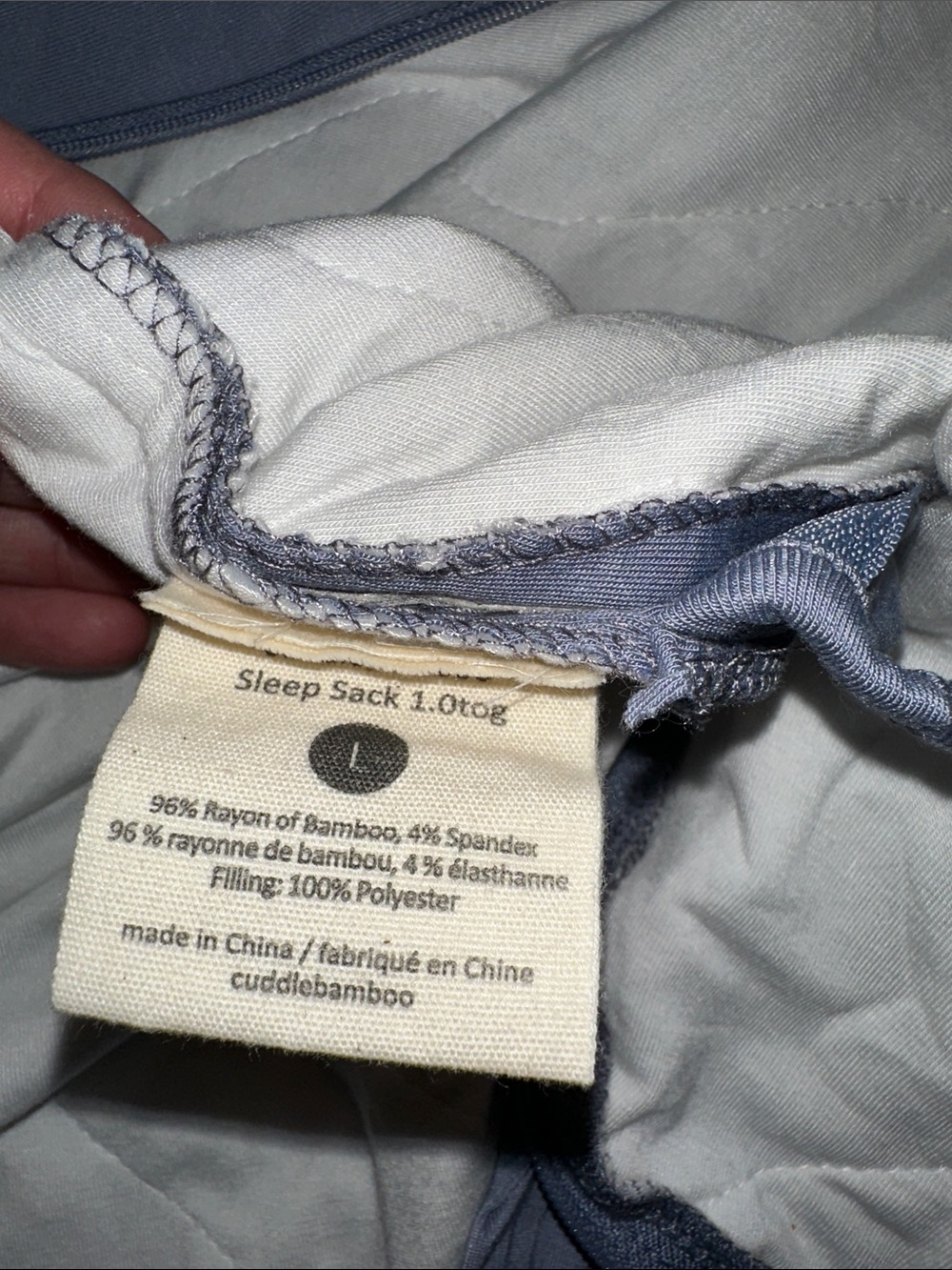 CUDDLE BABMBOO Sleeveless Sleep Sack - Slate Blue L NWT 18-36M - Picture 4 of 4